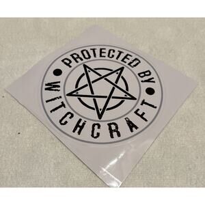 Protected By Witchcraft Sticker Pentagram Pentacle 5.5” Pagan Wiccan Cottage